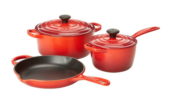 le creuset cherry cookware set